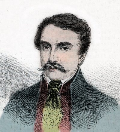 صورة شخصية لفيرينك ديك (1803-1876) ، سياسي مجري - نقش من "العالم المصور" بواسطة فنان غير معروف