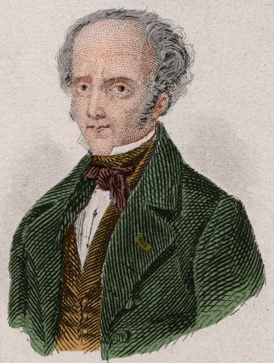 صورة لفرانسوا رينيه ، فيسكونت دي شاتوبريان (1768-1848) الكاتب الفرنسي. نقش من عام 1876. بواسطة فنان غير معروف