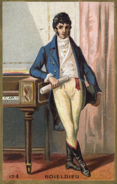 صورة لفرانسوا أدريان بوليديو (1775 - 1834) ، ملحن فرنسي. الطباعة الحجرية الملونة في أواخر القرن التاسع عشر. بواسطة فنان غير معروف
