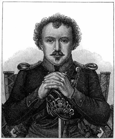 صورة شخصية لفريدريك هاينريش كارل دي لا موت ، البارون فوك المعروف باسم لا موت-فوك (1777-1843) كاتب رومانسي ألماني. بواسطة فنان غير معروف