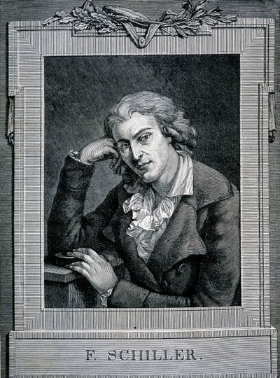 صورة شخصية فريدريش فون شيلر (1759-1805) ، شاعر وكاتب مسرحي ألماني. بواسطة فنان غير معروف