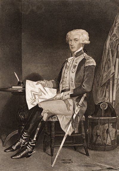 صورة للجنرال لا فاييت (لافاييت) (1757-1834). بواسطة فنان غير معروف