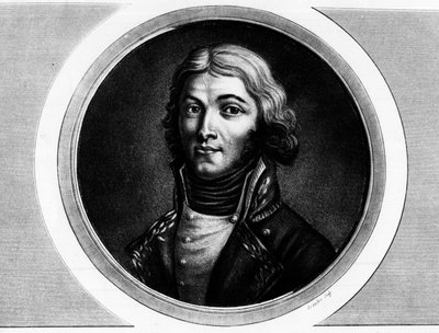 صورة للجنرال لويس لازار هوش (1768-1797). نقش في "" مجموعة كاملة من اللوحات التاريخية للثورة الفرنسية ، في ثلاثة مجلدات. "" 1804. بواسطة فنان غير معروف