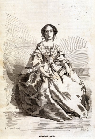 صورة لجورج ساند (Aurore Dupin ، Baronne Dudevant) (1804-1876). بواسطة فنان غير معروف
