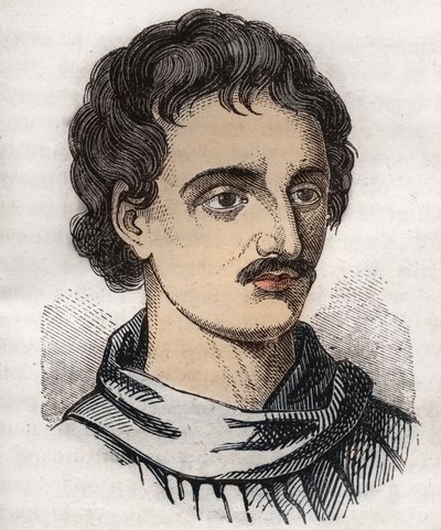 صورة لجيوردانو برونو (1548-1600) راهب إيطالي دومينيكي وفيلسوف وعالم رياضيات وشاعر ومنجم. بواسطة فنان غير معروف