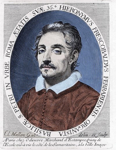 صورة جيرولامو (أو جيرولامو) فريسكوالدي (1583 - 1643) الملحن الإيطالي. بواسطة فنان غير معروف