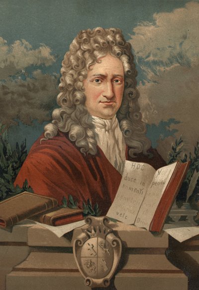 صورة لجوتفريد فيلهلم ليبنيز (1646 - 1716) من "" العلم ورجاله "للويس فيغير. برشلونة 1881 بواسطة فنان غير معروف