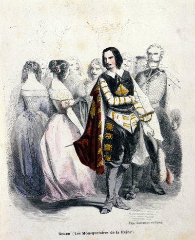 صورة لجوستاف روجر (1815-1879) ، التينور الفرنسي ، في "Les mousquetaires de la reine" لجاك فرومينتال هاليفي بواسطة فنان غير معروف