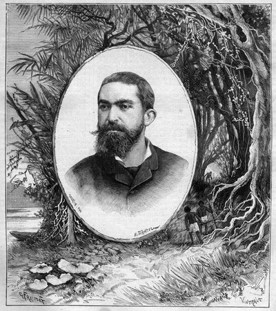 صورة هنري كودرو (1859-1899) ، أستاذ الجغرافيا ومستكشف الأمازون (البرازيل) - نقش في مجلة des voyages 1889 بواسطة فنان غير معروف