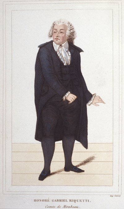 صورة للشرف غابرييل (هونوري-غابرييل) ريكويتي ، إيرل ميرابو (1749-1791) ، سياسي فرنسي. نقش 1830 بواسطة فنان غير معروف