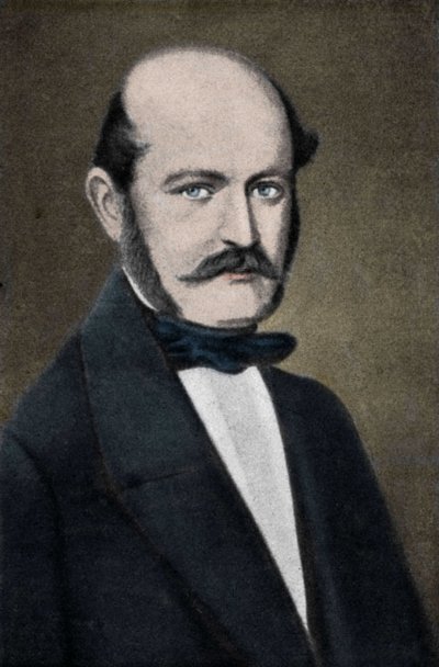 صورة لإيجناز فيليب سيميلويس (سيميلويس) ، طبيب توليد مجري (1818-1865). بواسطة فنان غير معروف