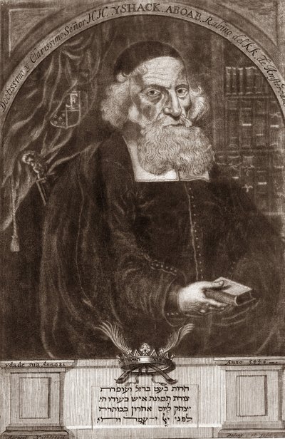 صورة لإسحاق أبوآب دا فونسيكا (1605-1693) - إسحاق أبوآب فونسيكا - حاخام ، عالم ، قبالي وكاتب بواسطة فنان غير معروف