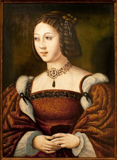 صورة إيزابيلا البرتغالية (1503-1539) - لوحة لسيد مجهول SD حوالي 1526 ، زيت على خشب 40 × 29 سم ، منتصف القرن السادس عشر (صورة إيزابيل دي البرتغال ، من قبل سيد غير معروف ، زيت على لوحة ، وسط من القرن السادس عشر) - متحف آن بواسطة فنان غير معروف