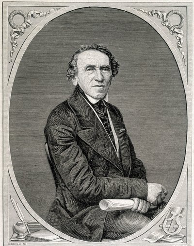 صورة لجاكوب ليبمان بير ، المعروف باسم جياكومو مييربير (1791-1864) ، الملحن الألماني. نقش القرن التاسع عشر. بواسطة فنان غير معروف