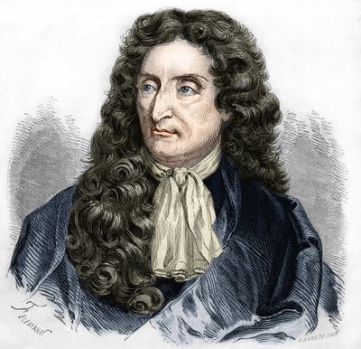 صورة للشاعر الفرنسي جان دي لافونتين (1621-1695). بواسطة فنان غير معروف