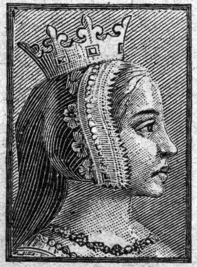 صورة لجين دي أوفيرني (1320-1360) زوجة جان الصالح. بواسطة فنان غير معروف