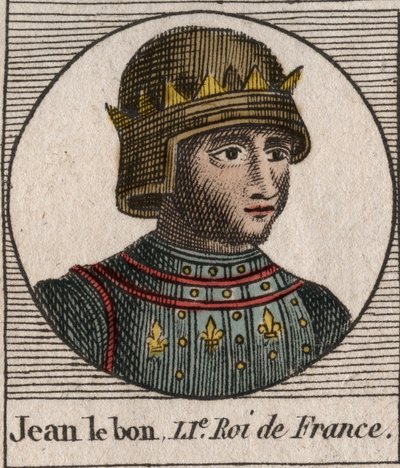 صورة يوحنا الثاني الصالح (1319-1364) ، ملك فرنسا - صورة يوحنا الثاني ، "الصالح" (1319-64) ملك فرنسا - نقش من "" Instruction sur l'Histoire de France "" لتشارلز كونستانت لو تيلير 1821 بواسطة فنان غير معروف