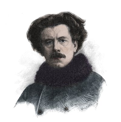 صورة لجوزيف أوغست موريس رولينات (1846-1903) شاعر إنجليزي - نقش بواسطة فنان غير معروف