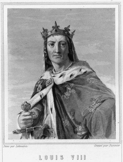 صورة لويس الثامن (1187 - 1226) ، ملك فرنسا - في "Histoire des Français" للافالي ، نقش ، بدون تاريخ. بواسطة فنان غير معروف