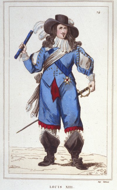 صورة لويس الثالث عشر (1601 - 1643) ملك فرنسا نقش عام 1830 بواسطة فنان غير معروف