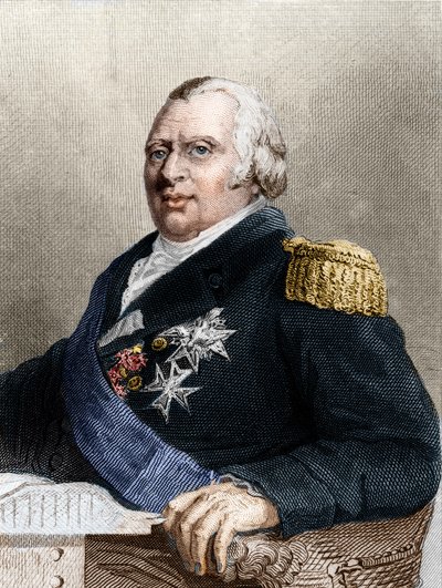 صورة لويس الثامن عشر (1755-1824) ، ملك فرنسا بواسطة فنان غير معروف