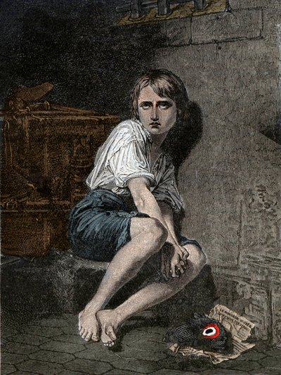 صورة لويس السابع عشر (1785-1795) في سجن المعبد ، باريس " بواسطة فنان غير معروف