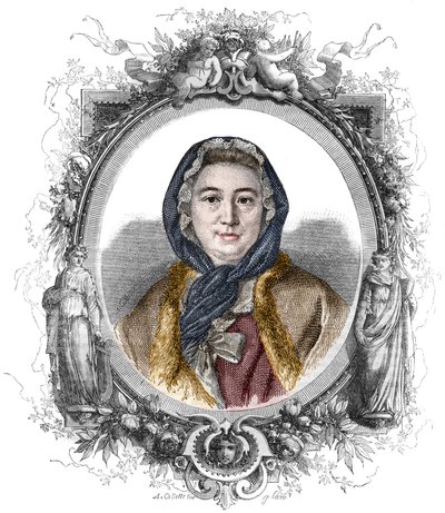 صورة مدام جيفرين ، ني ماري تيريز (ماري تيريز) روديت (1699-1777) - نقش من عام 1858 بواسطة فنان غير معروف