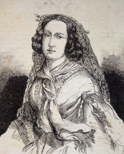 صورة للسيدة مارسيلين ديسبوردس فالمور (ديسبوردس فالمور) (1786 - 1859) ، كاتبة فرنسية - في "" المعاصرون "، وأواخر القرن التاسع عشر. بواسطة فنان غير معروف
