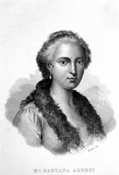 صورة لماريا جايتانا أغنيسي (1718-1799). الفيلسوف الإيطالي متعدد اللغات. بواسطة فنان غير معروف