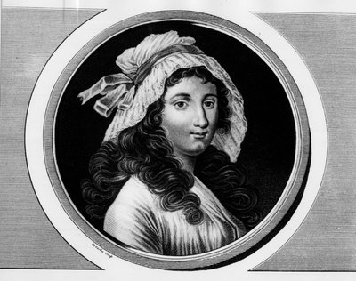 صورة لماري آن شارلوت كورداي (1768-1793). نقش في "" مجموعة كاملة من اللوحات التاريخية للثورة الفرنسية ، في ثلاثة مجلدات. "" 1804. بواسطة فنان غير معروف