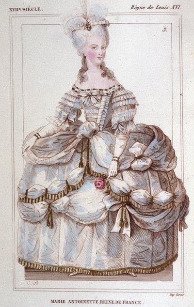 صورة لماري أنطوانيت (1755-1793) محفورة 1830 بواسطة فنان غير معروف