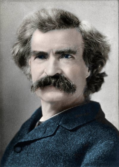 صورة لمارك توين (صموئيل لانغورن كليمنس) (1835-1910) كاتب أمريكي بواسطة فنان غير معروف