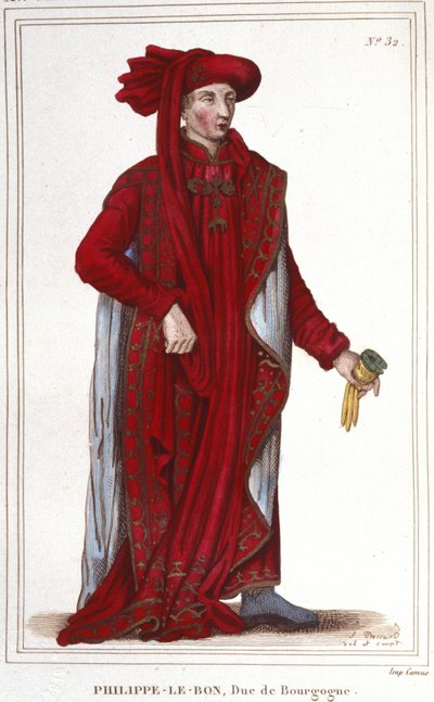 صورة لفيليب الثالث الصالح (1396-1467) ، نقش دوق بورغندي عام 1830 بواسطة فنان غير معروف