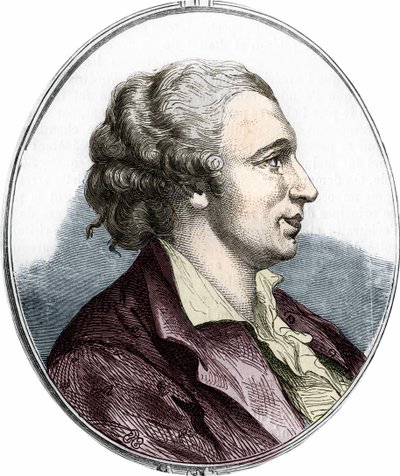 صورة شخصية لبيير أوغستين كارون دي بومارشيه (1732 - 1799) الكاتب والكاتب المسرحي الفرنسي. نقش 1866. بواسطة فنان غير معروف