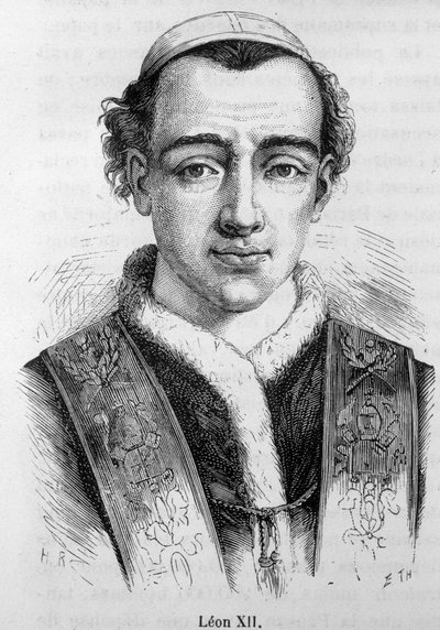 صورة البابا ليون (ليون) الثاني عشر (أنيبال ديلا جينجا سيرماتي) (البابا من 1823 إلى 1829). بواسطة فنان غير معروف