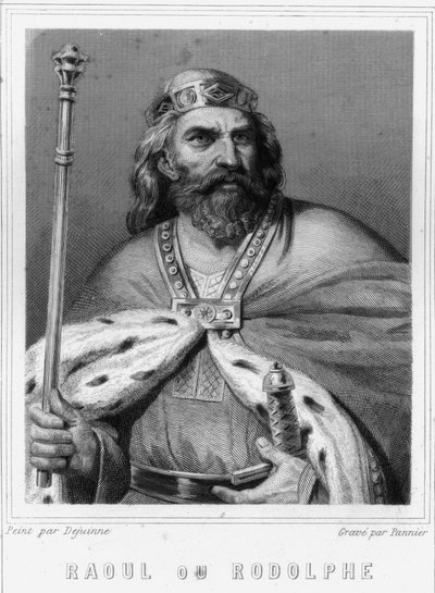 صورة راؤول أو رودولف من بورغندي (؟ - 936) ، دوق بورغندي وملك فرنسا - في "Histoire des Français" بواسطة Lavallée ، نقش ، sd. بواسطة فنان غير معروف