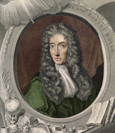 صورة لروبرت بويل (1627 - 1691) ، عالم فيزيائي وكيميائي إيرلندي. بواسطة فنان غير معروف