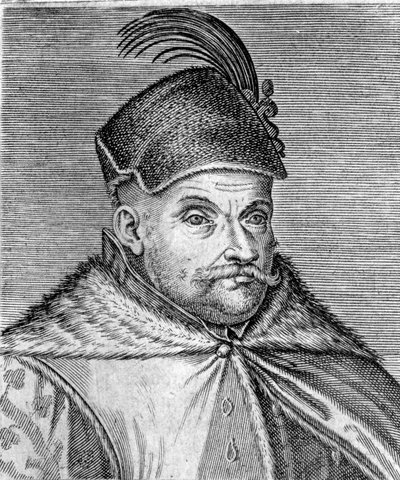 صورة لستيفن الأول باتوري (1533-1586) ، أمير ترانسيلفانيا وملك بولندا. نقش القرن السادس عشر بواسطة فنان غير معروف