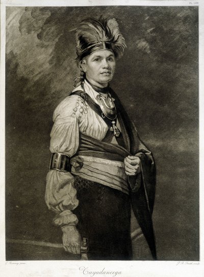 Portrait of Tayadaneega (or Thayendanega), leader of the Mohawk tribe (North American Indian group, member of the Iroquois Federation). بواسطة فنان غير معروف