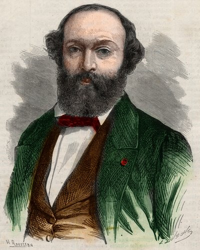 صورة لثيودور روسو (1812-1867) ، رسام فرنسي. نقش في "" الكون المصور "" بواسطة فنان غير معروف
