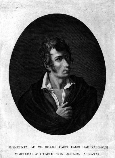 صورة لأوغو فوسكولو (1778-1827). بواسطة فنان غير معروف