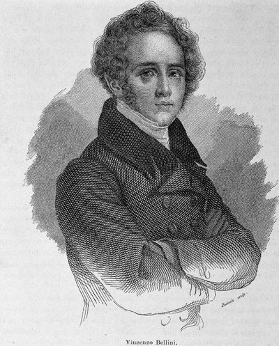 صورة لفينشنزو بيليني (1801 - 1835) ، ملحن إيطالي. بواسطة فنان غير معروف