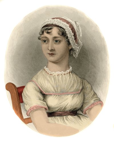 صورة للكاتب الإنجليزي جين أوستن (1775-1817) نقش عام 1870. بواسطة فنان غير معروف