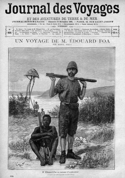 صورة للمستكشف إدوارد فوا (1862-1901) نقش في "" Le Journal des voyages "رقم 905 ، 11 نوفمبر بواسطة فنان غير معروف