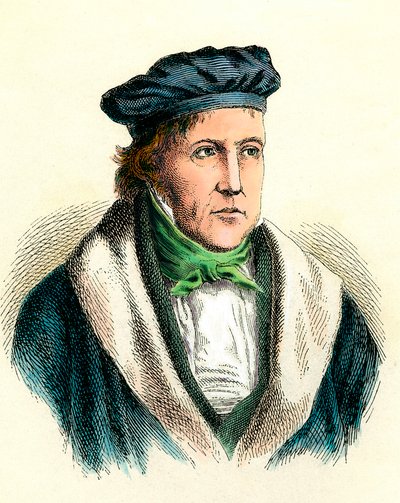 صورة للفيلسوف الألماني جورج فيلهلم فريدريش هيجل (1770-1831). بواسطة فنان غير معروف