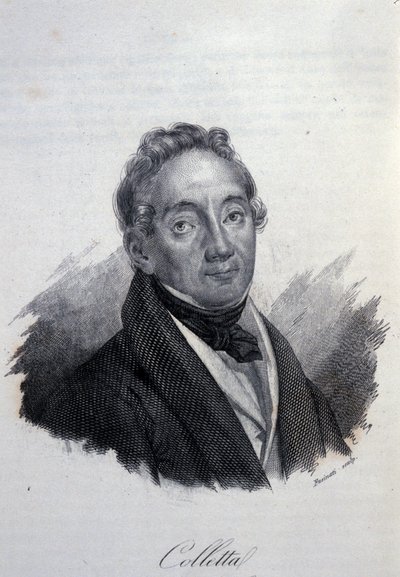 صورة للوطني الإيطالي والمؤرخ بيترو كوليتا (1775-1831) نقش القرن التاسع عشر بواسطة فنان غير معروف