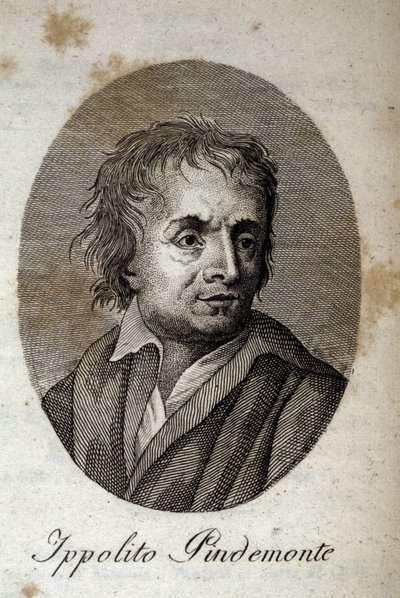 صورة للشاعر الإيطالي إيبوليتو بيندمونتي (1753-1828) ، صديق الشاعر والكاتب المسرحي الإيطالي أوغو فوسكولو (1778-1827) نقش القرن التاسع عشر بواسطة فنان غير معروف
