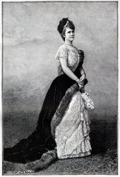 صورة لملكة رومانيا إليزابيث بولين أوتيلي لويز دي ويد ، المعروفة باسم كارمن سيلفا (1843-1916) ، زوجة الملك تشارلز الأول - نقش عام 1893 - إليزابيث من رومانيا ، أواخر القرن التاسع عشر وأوائل القرن العشرين - صورة إليزابيث ( 1843-1916) ، الملكة بواسطة فنان غير معروف