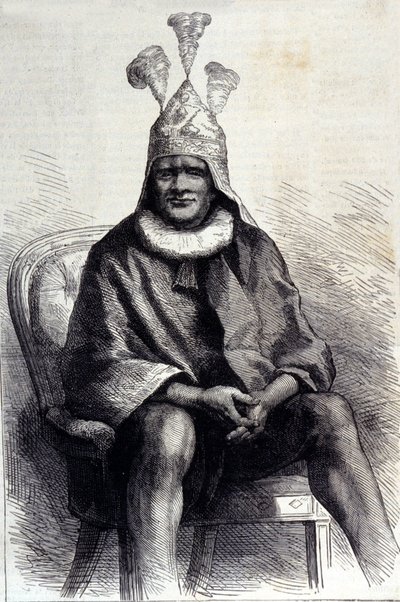 صورة لملك الزولو Cetshwayo (أو Cetawayo ، Cetewayo ، Cetywajo ، Ketchwayo) (1826-1884) نقش من القرن التاسع عشر بواسطة فنان غير معروف