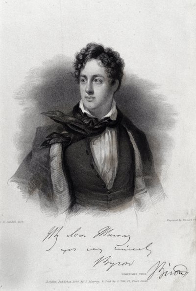 صورة للشاعر جورج جوردون بايرون (1788-1824). بواسطة فنان غير معروف